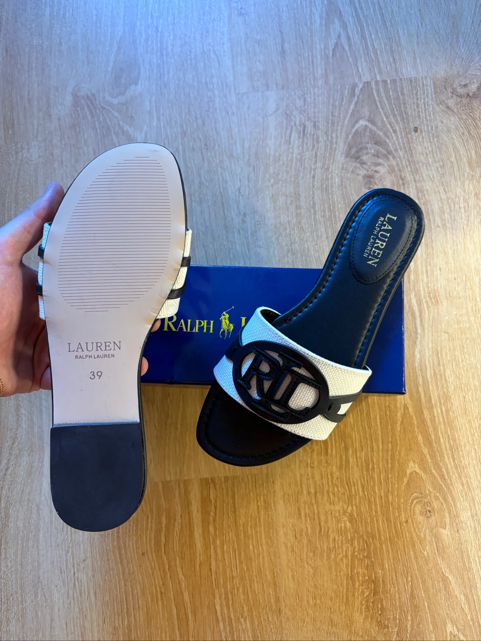 Ralph Lauren Women's White and Black Sandals New Size 39 – photo 4
